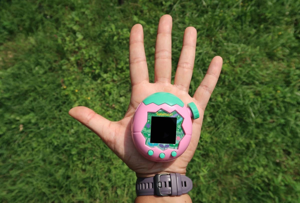 Here’s the absolutely massive Tamagotchi Paradise next to other objects in the wild, for scale