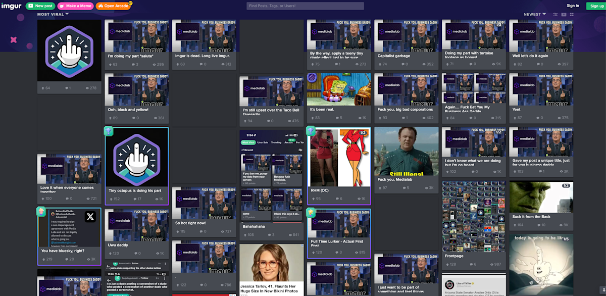 Imgur protest covers the front page in anti-MediaLab memes