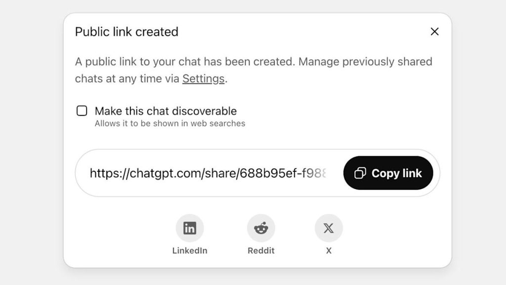 OpenAI is removing ChatGPT conversations from Google