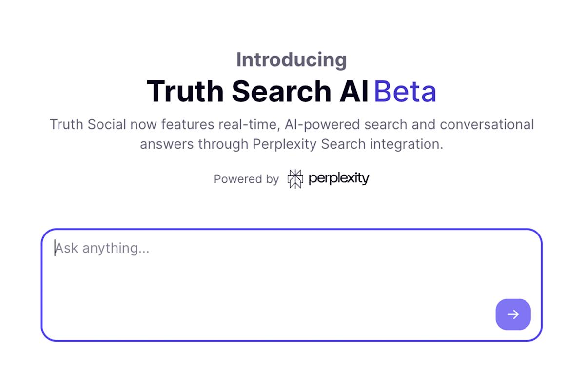 Trump’s Truth Social launches AI search powered by Perplexity